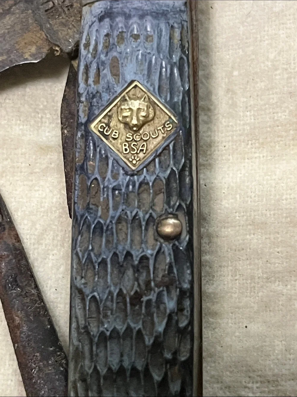 Vintage Blue Cub Scouts Pocket Knife Key Holder